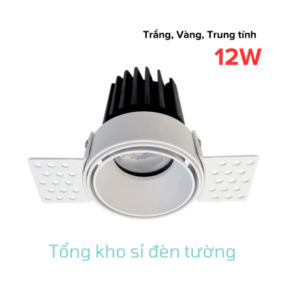 Đèn Spotlight âm trần mặt tròn điều chỉnh chóa 12W (AT-B02-RCG-12)