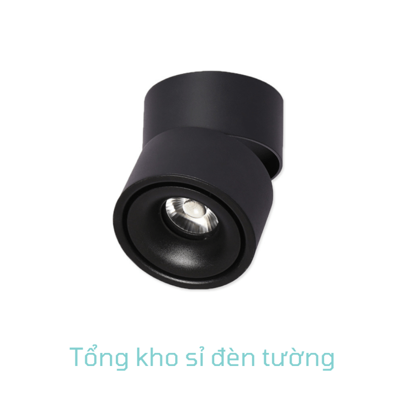 Đèn ống bơ gập vỏ đen COB 12W đơn màu (MSOBG-COB-Đ)