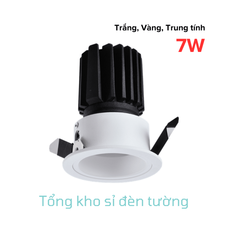 Đèn Spotlight âm trần B02 mặt tròn chóa cố định 7W (AT-B02-RCF-7)