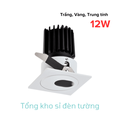 Đèn Spotlight âm trần B02 mặt vuông chóa điều chỉnh được 12W (AT-B02-SCA-12)