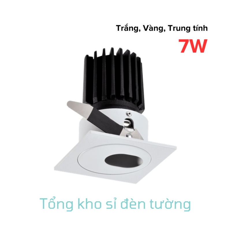 Đèn Spotlight âm trần B02 mặt vuông chóa điều chỉnh được 7W (AT-B02-SCA-7)