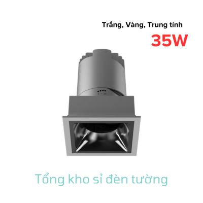 Đèn spotlight B20 mặt vuông chóa cố định 35W (HL-B20-SCF-35)