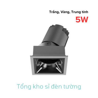 Đèn Spotlight B20 mặt vuông chóa linh hoạt 5W (HL-B20-SCG-5)